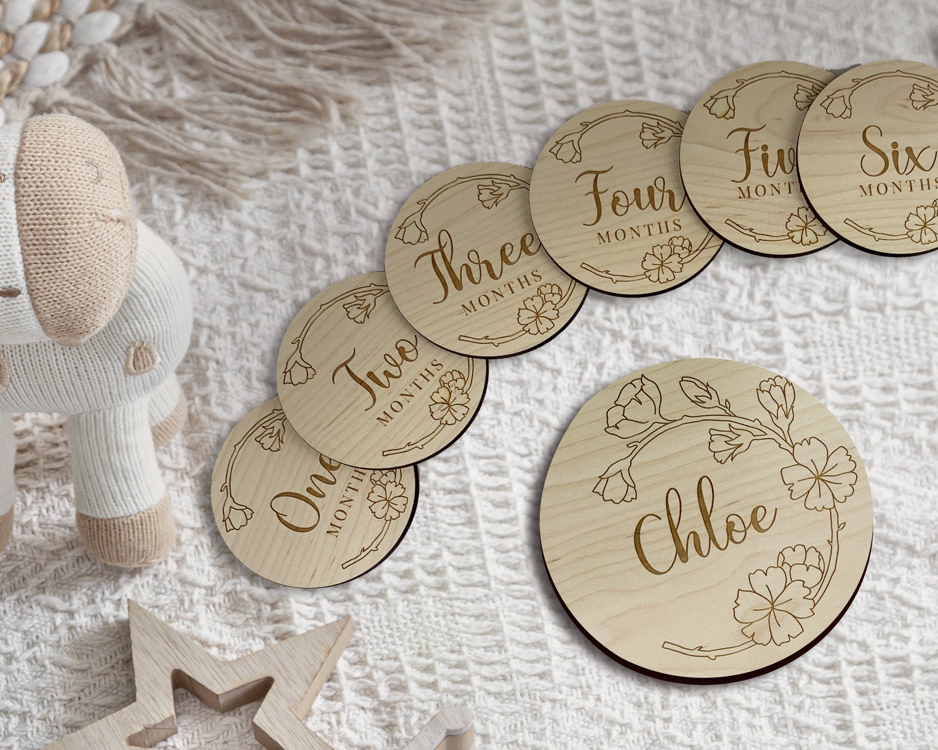 Personalised Baby Monthly Milestone Markers