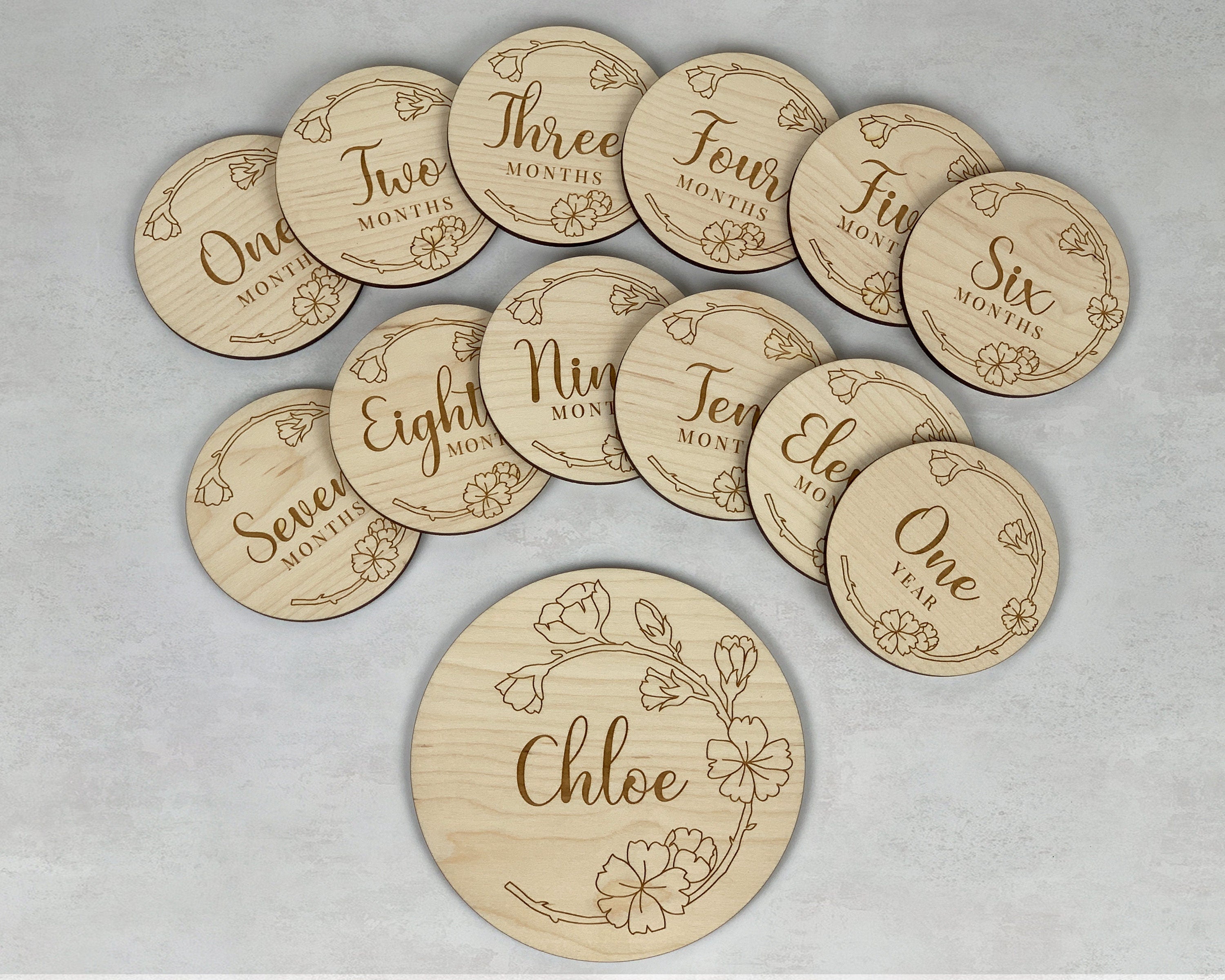 Personalised Baby Monthly Milestone Markers