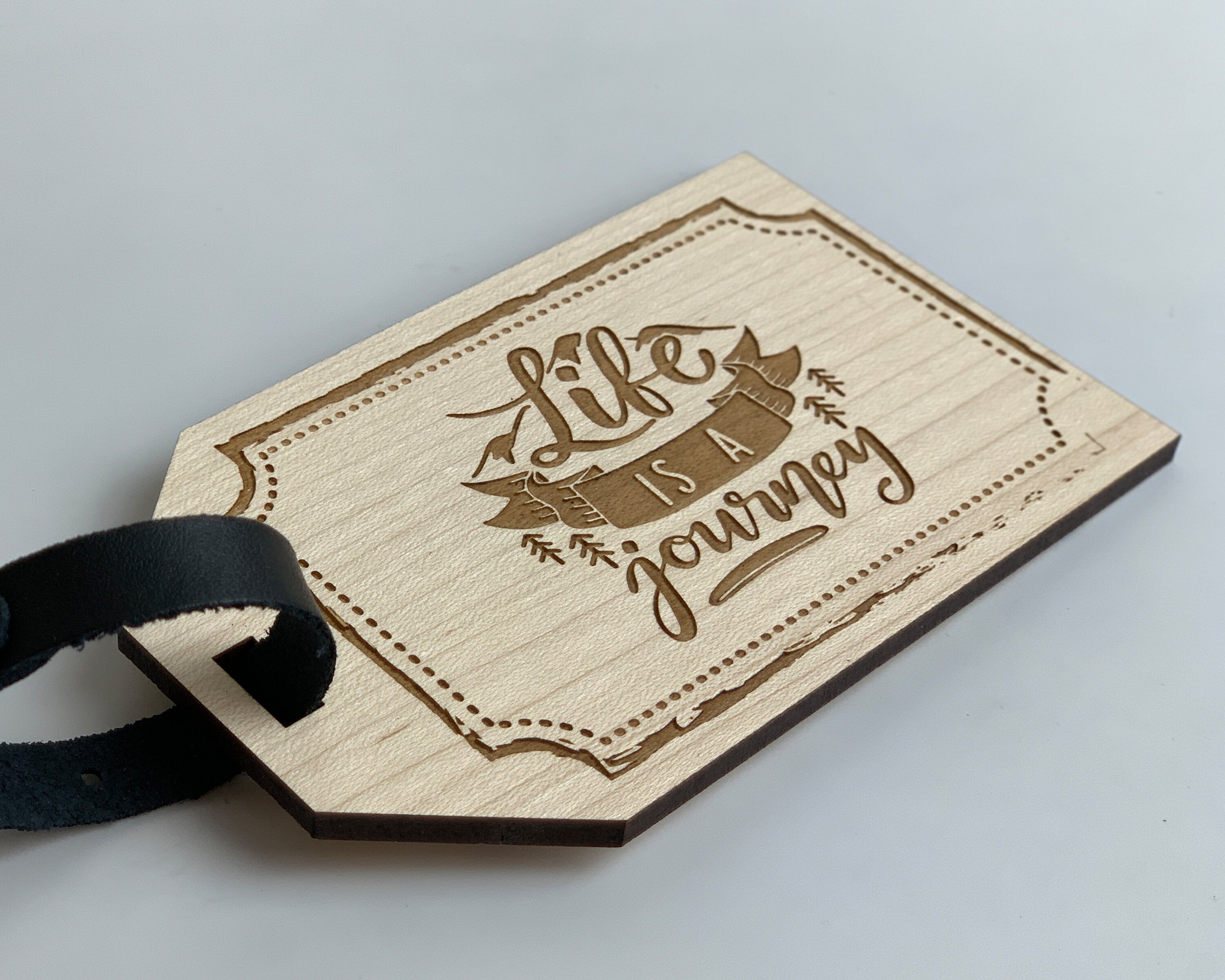 Personalised Wooden Luggage Tag - Life Is A Journey