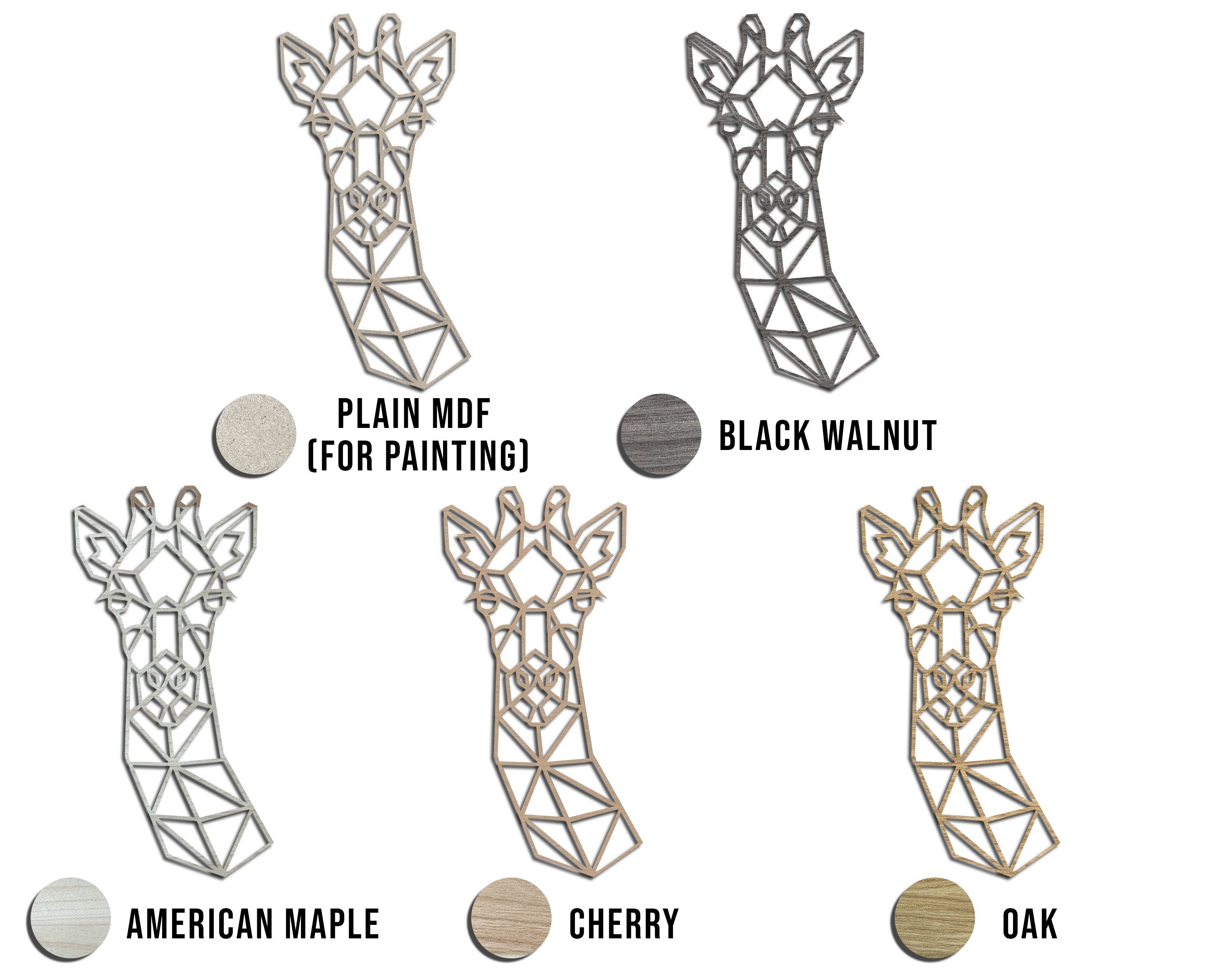 Safari Themed Wall Art, Wooden Geometric - Giraffe