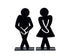 Set of Two Laser Cut Men &  Women, Boys & Girls Silhouette Bathroom Toilet Restroom Decor