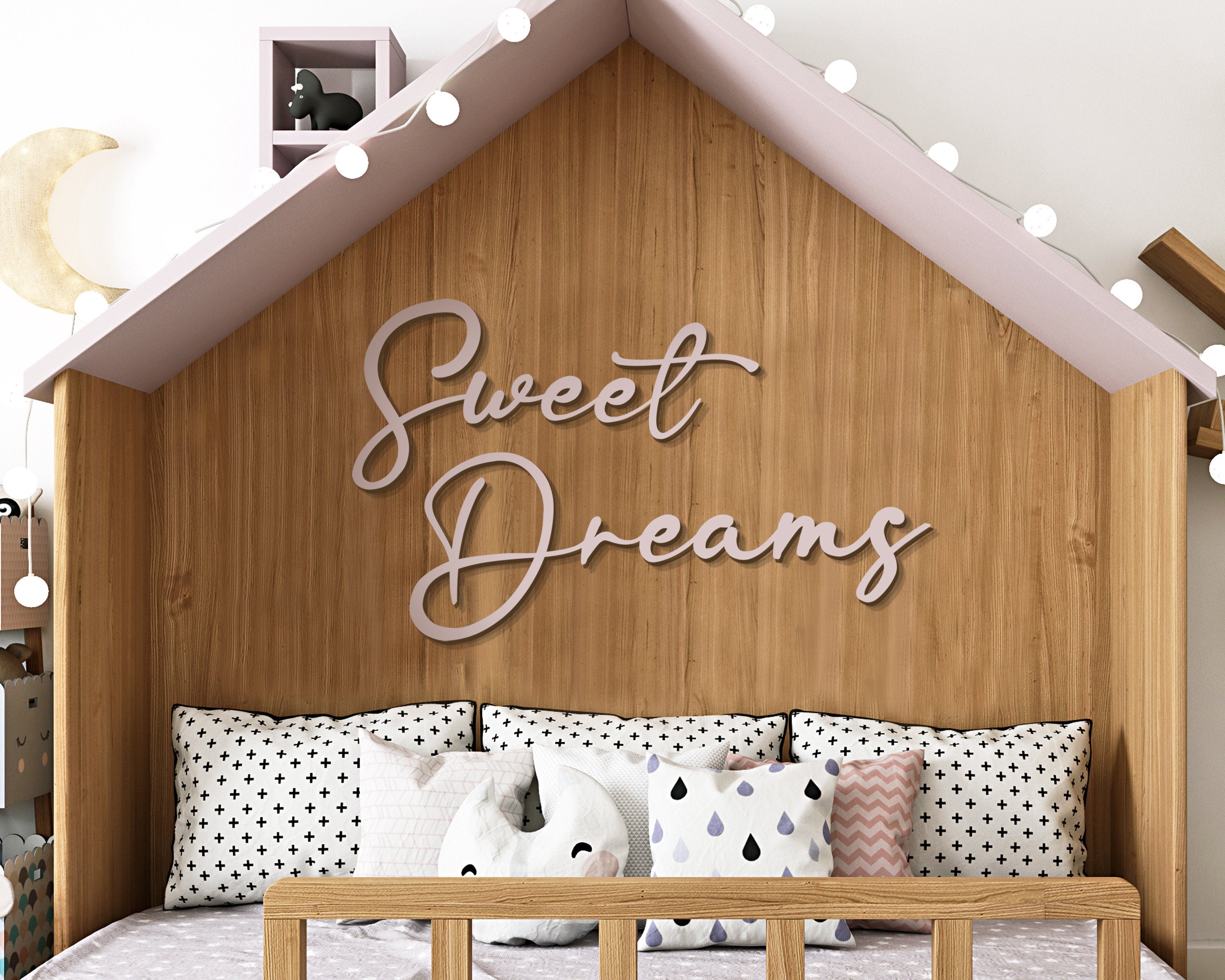 Sweet Dreams, Home Decor, Modern Handmade Wall Art
