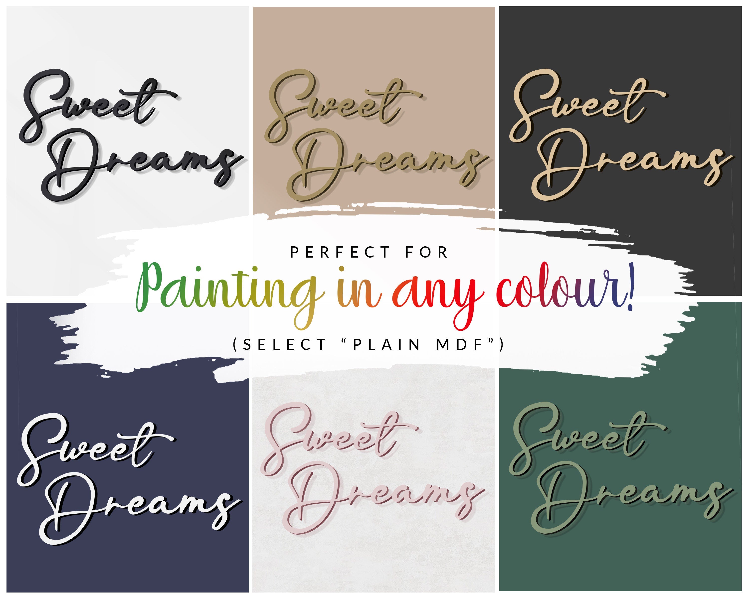 Sweet Dreams, Home Decor, Modern Handmade Wall Art