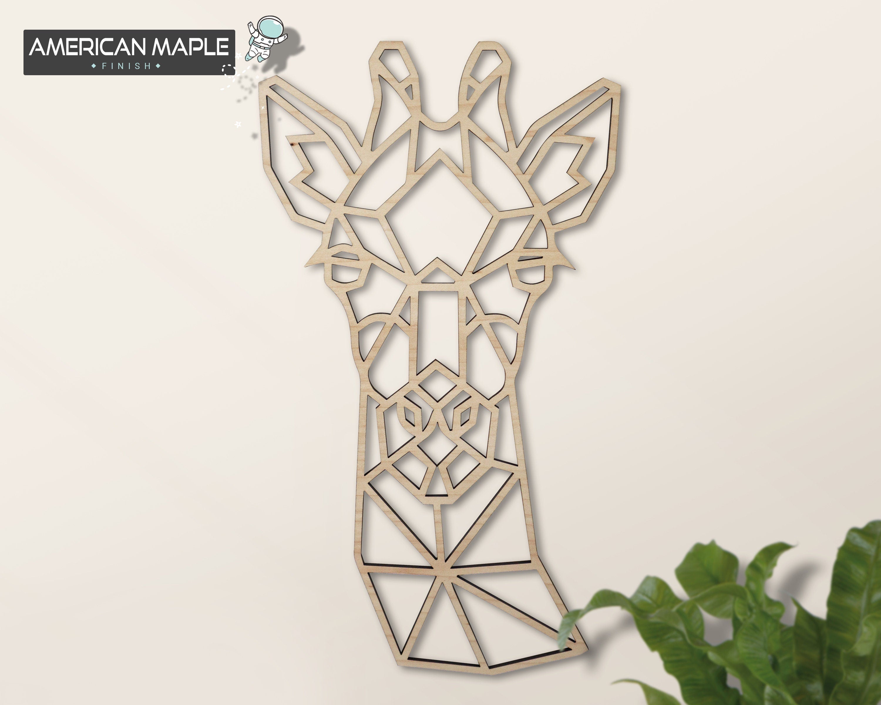 Safari Themed Wall Art, Wooden Geometric - Safari Animals