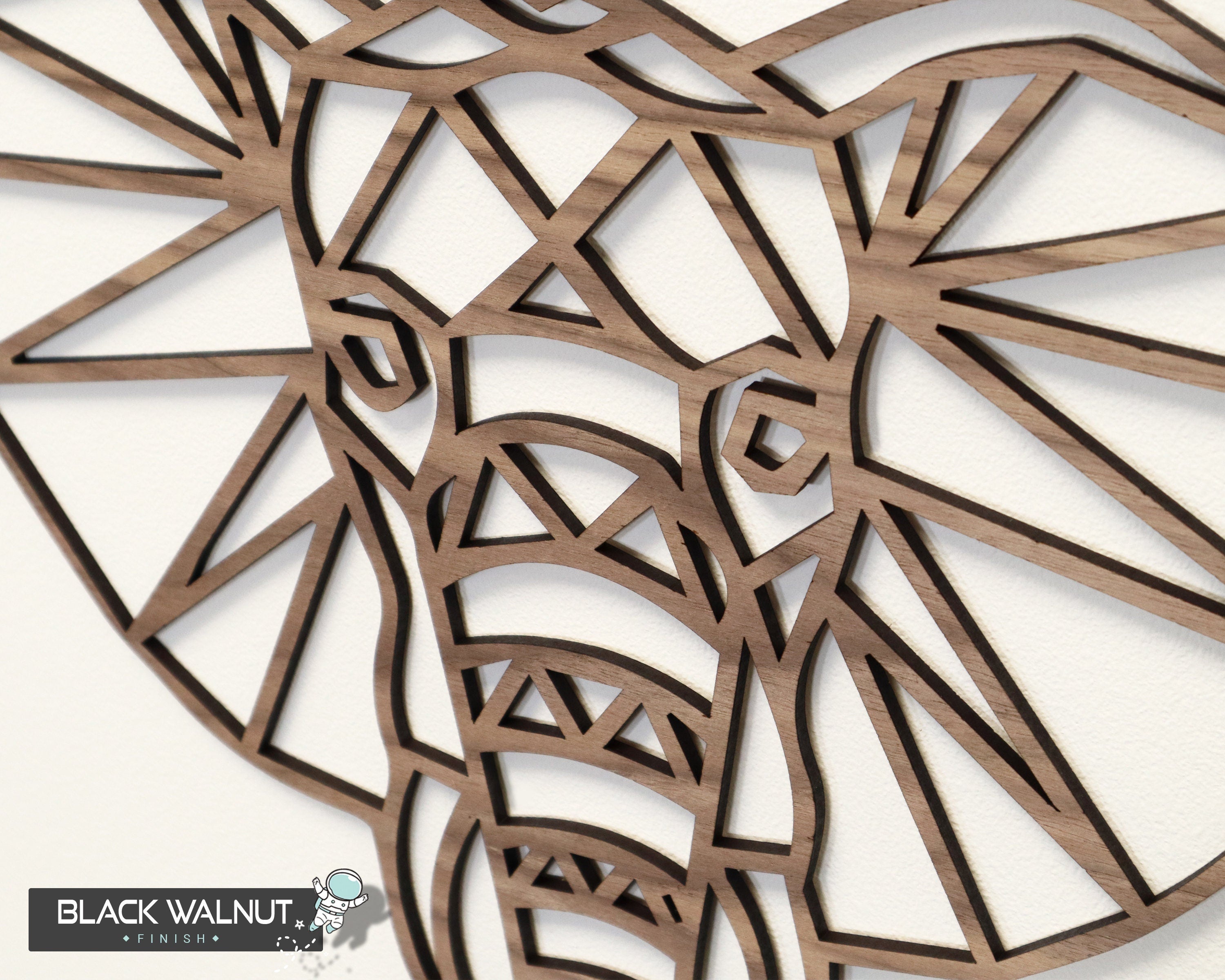 Safari Themed Wall Art, Wooden Geometric - Safari Animals