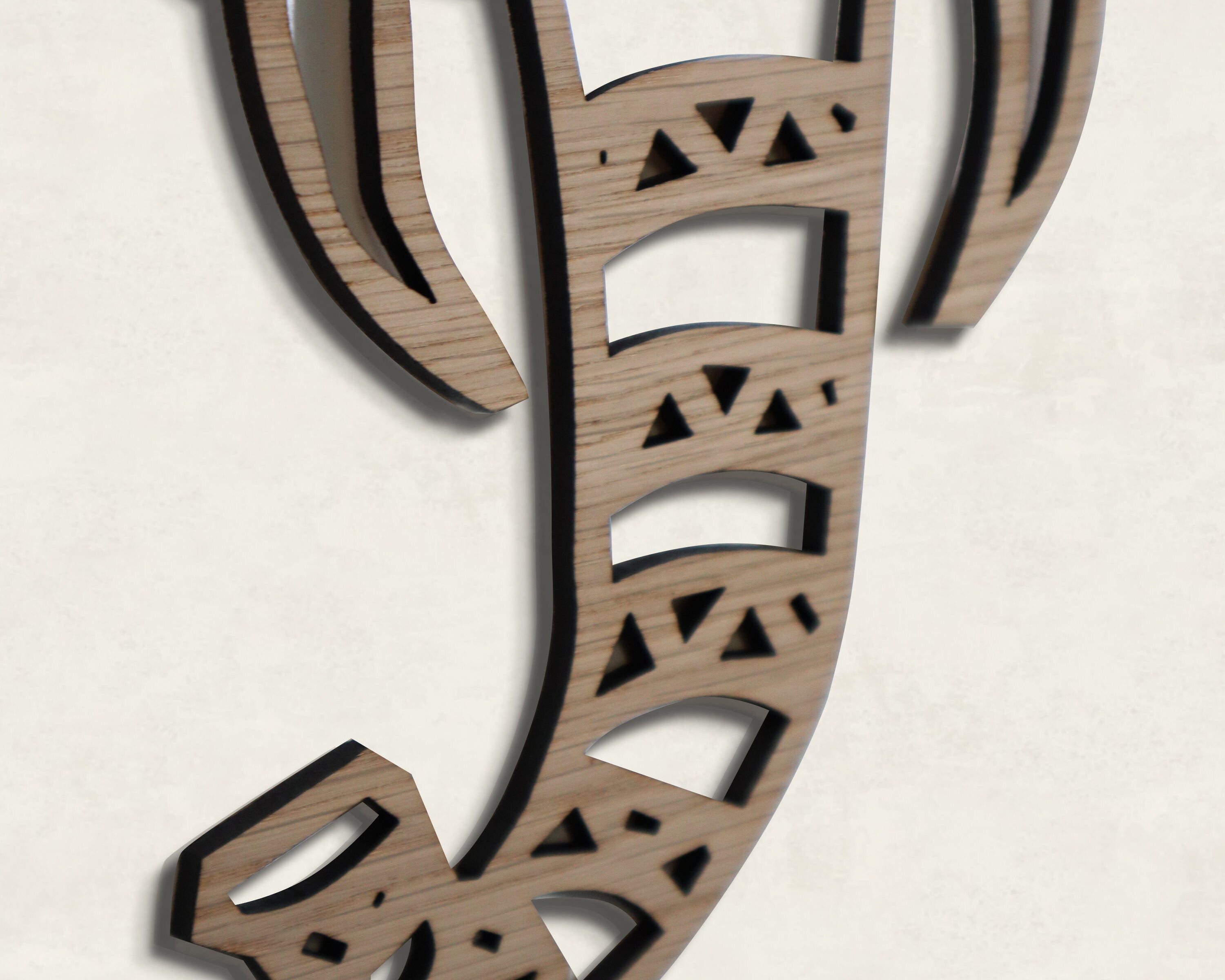 Safari Themed Wall Art, Wooden Geometric Elephant