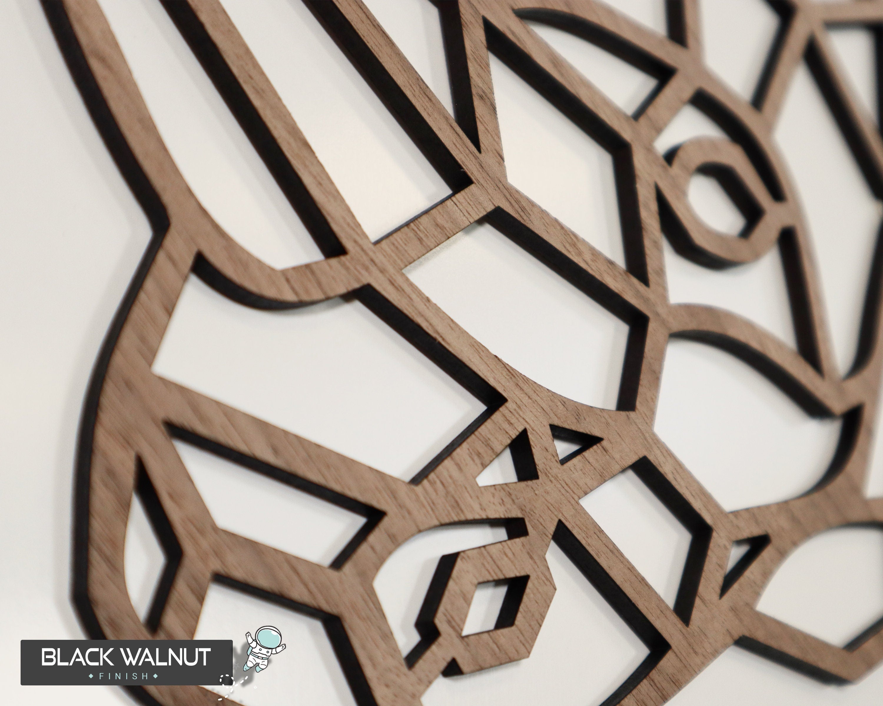 Safari Themed Wall Art, Wooden Geometric - Rhino