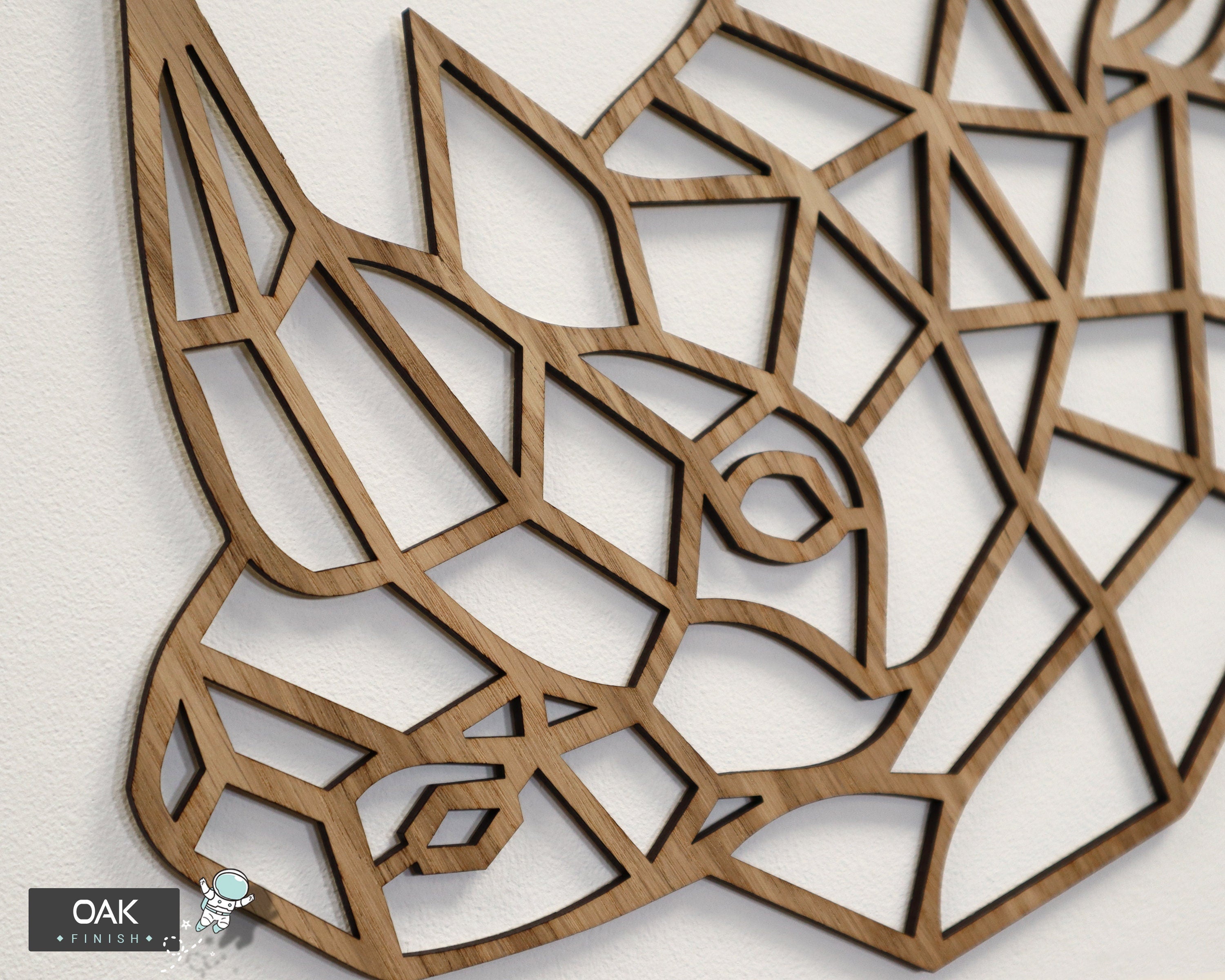 Safari Themed Wall Art, Wooden Geometric - Rhino