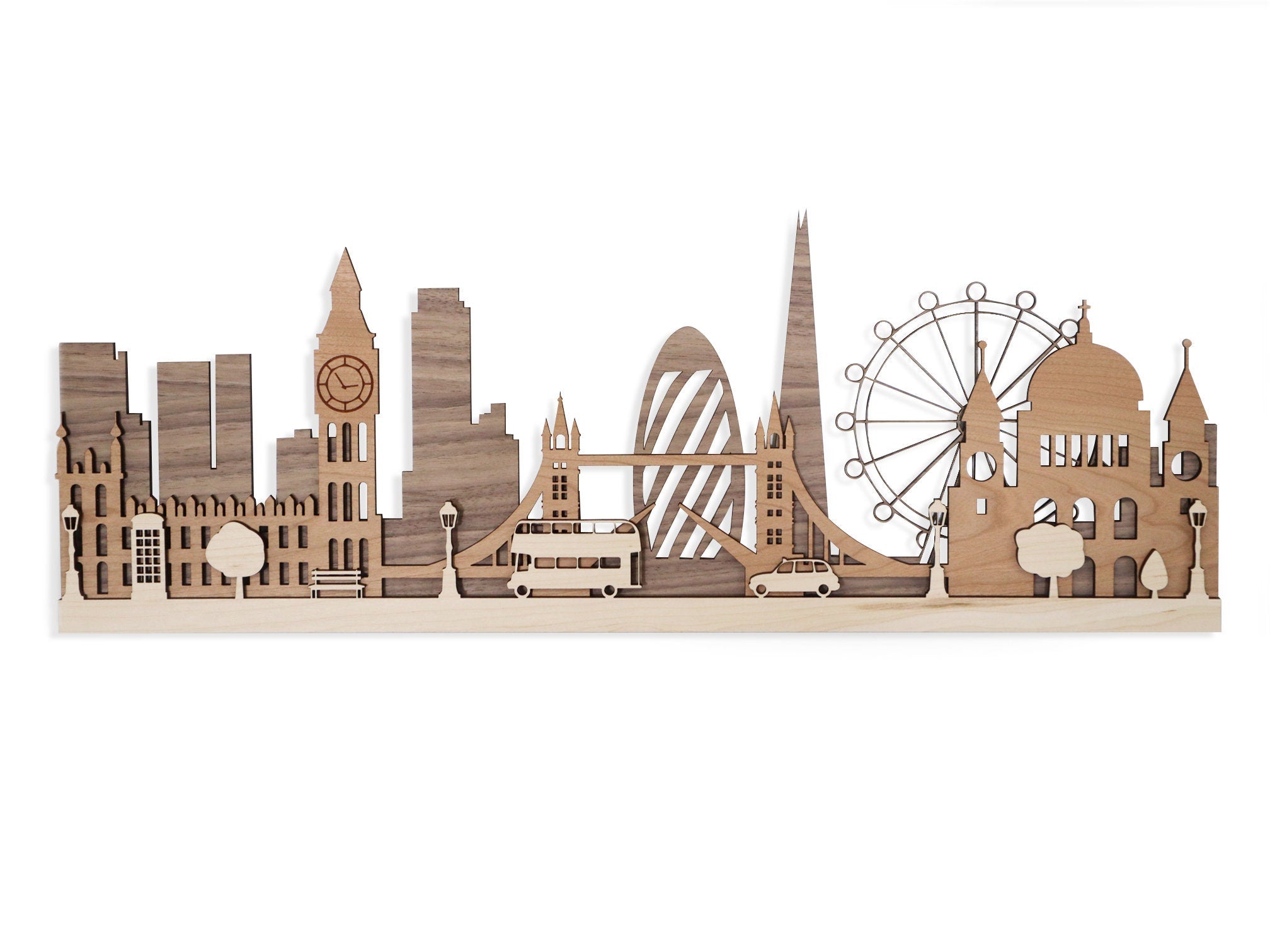 London Wooden Skylines Themed Contemporary Wall Decor Art