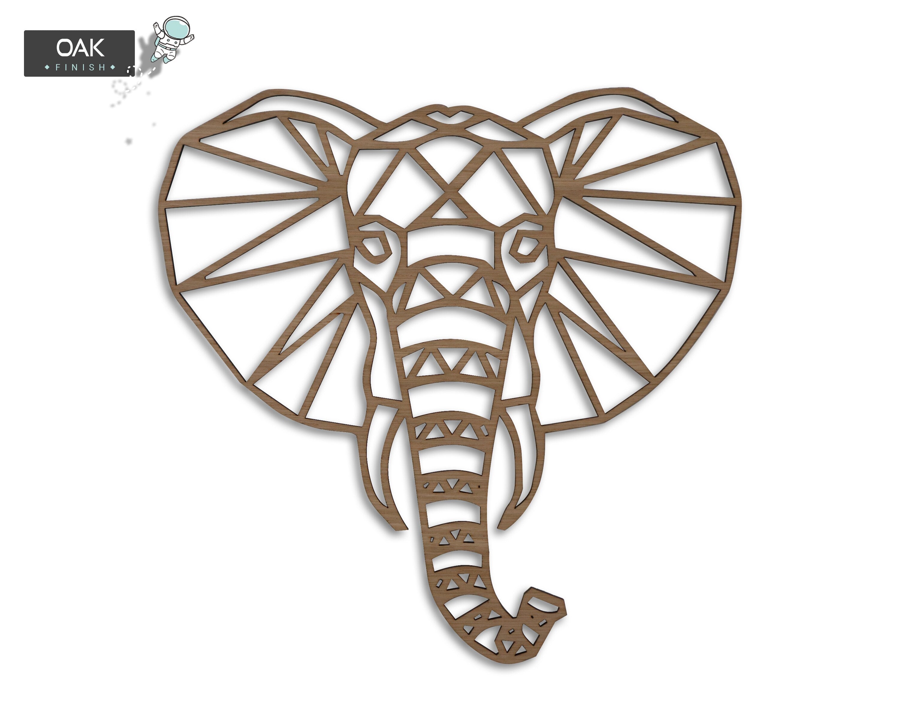 Safari Themed Wall Art, Wooden Geometric Elephant