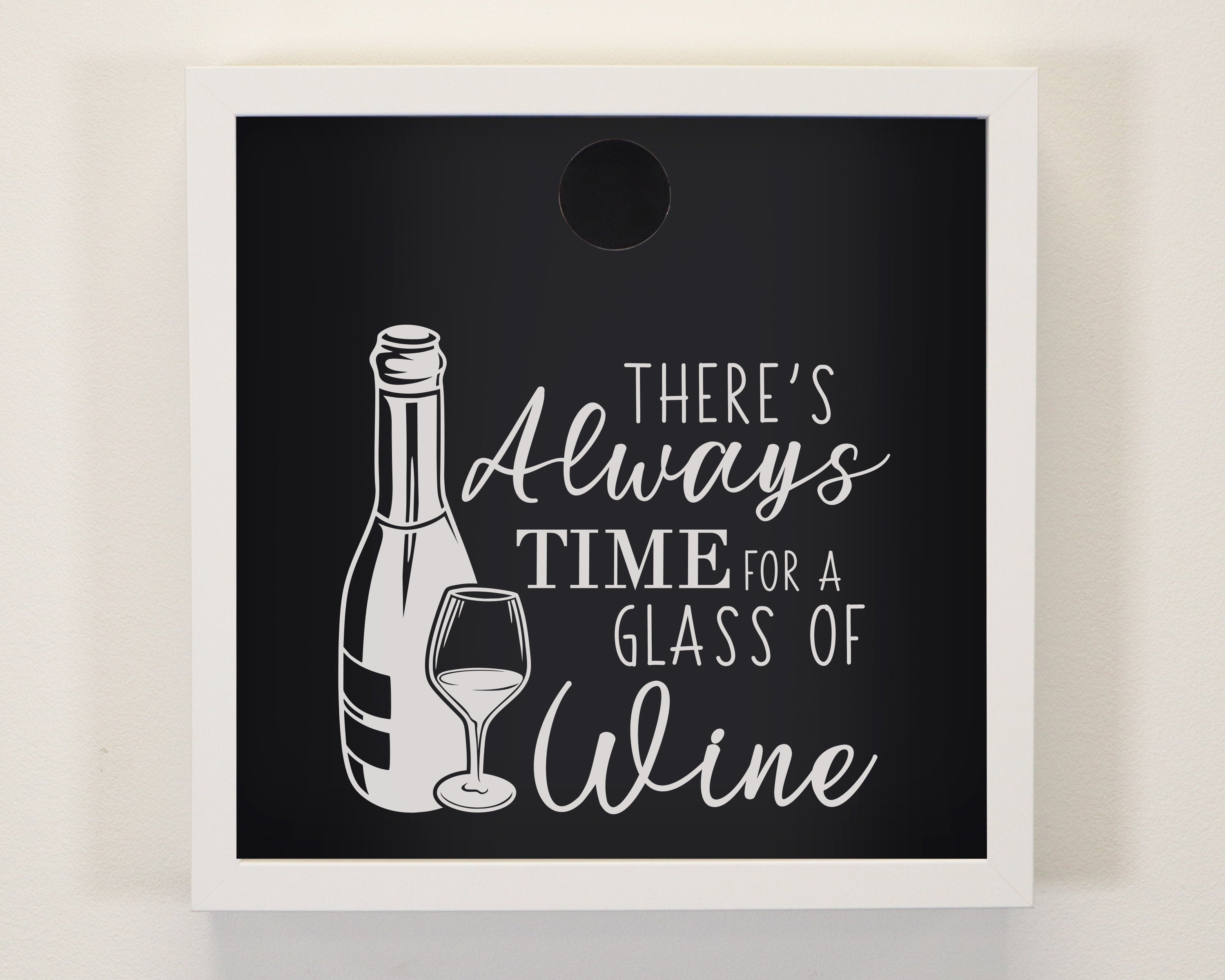 There's Always Time for a Glass of Wine Cork Box, Wine Cork Collection Box, Wine Lover Gift, Wine Cork Display, Wine Engagement Gift