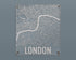 Engraved London City Wall Art Map