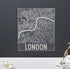 Engraved London City Wall Art Map