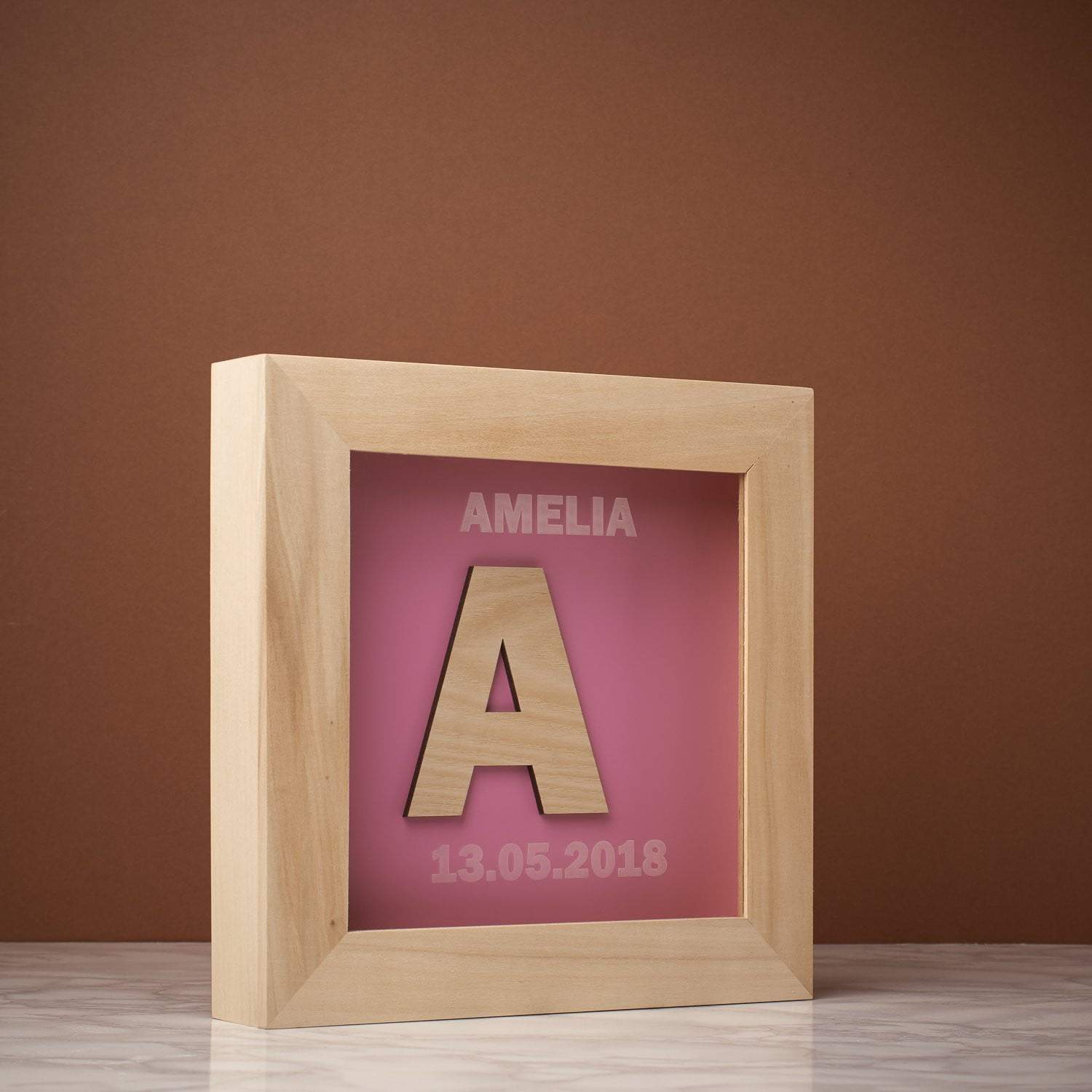 Memory Box Frame - Name And Initial Memory Box Frame