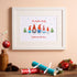 Print - Personalised Gonk Gnome Family Print - Snow Scene